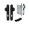 Iver Door Knob Cambridge Oval Euro Key/Thumb Matt Black Entrance Kit