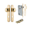 Iver Door Knob Cambridge Oval Euro Key/Thumb Polished Brass Entrance Kit