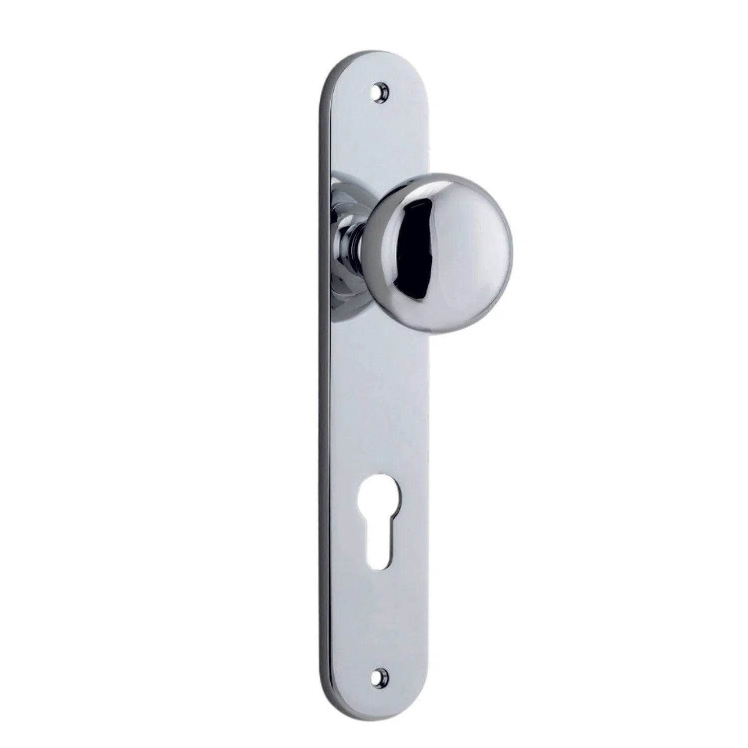 Iver Door Knob Cambridge Oval Euro Pair Polished Chrome