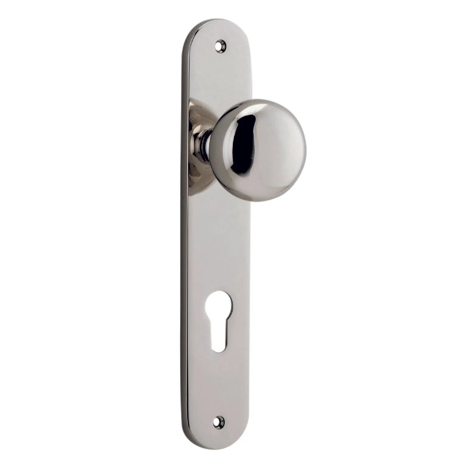 Iver Door Knob Cambridge Oval Euro Pair Polished Nickel