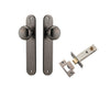 Iver Door Knob Cambridge Oval Latch Distressed Nickel Passage Kit