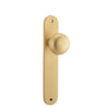 Iver Door Knob Cambridge Oval Latch Pair Brushed Brass