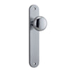 Iver Door Knob Cambridge Oval Latch Pair Brushed Chrome