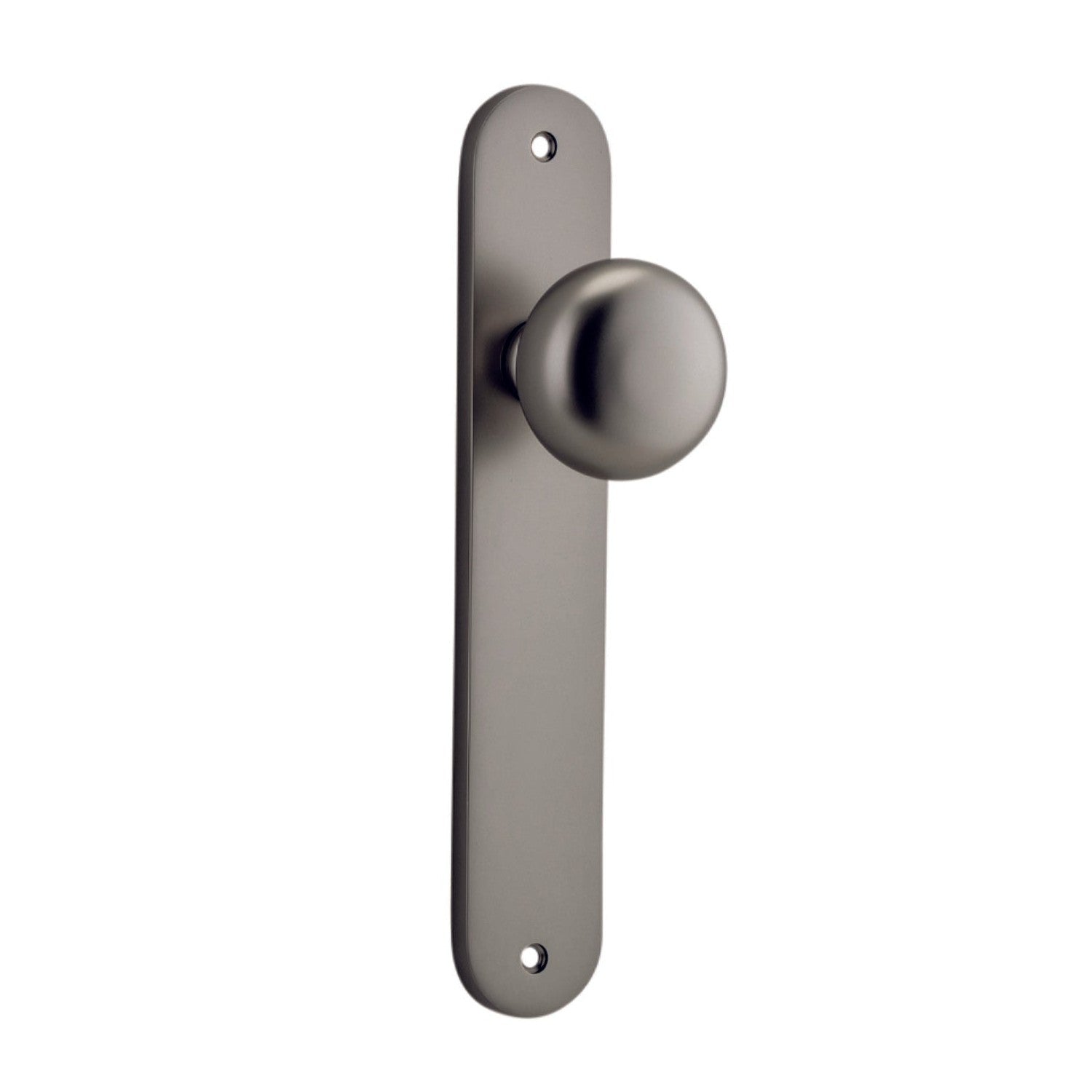 Iver Door Knob Cambridge Oval Latch Pair Satin Nickel