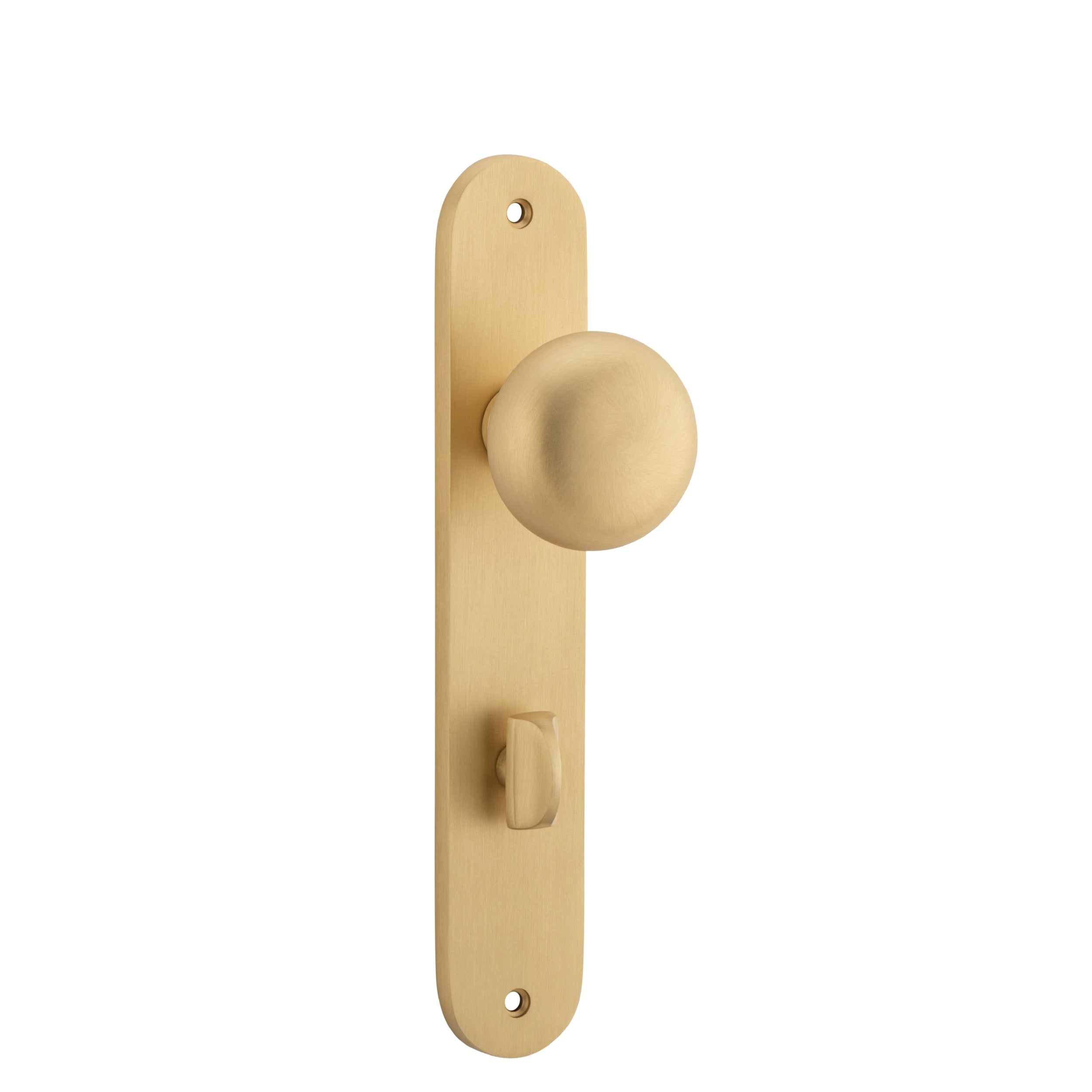 Iver Door Knob Cambridge Oval Privacy Pair Brushed Brass