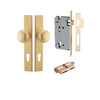 Iver Door Knob Cambridge Rectangular Euro Key/Key Brushed Brass Entrance Kit