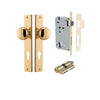 Iver Door Knob Cambridge Rectangular Euro Key/Key Polished Brass Entrance Kit