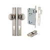 Iver Door Knob Cambridge Rectangular Euro Key/Key Satin Nickel Entrance Kit