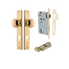 Iver Door Knob Cambridge Rectangular Euro Key/Thumb Polished Brass Entrance Kit