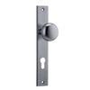 Iver Door Knob Cambridge Rectangular Euro Pair Brushed Chrome