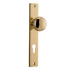 Iver Door Knob Cambridge Rectangular Euro Pair Polished Brass