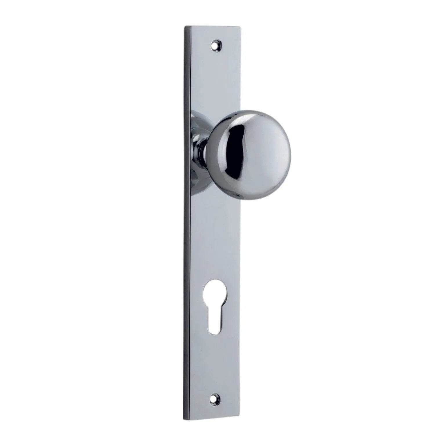 Iver Door Knob Cambridge Rectangular Euro Pair Polished Chrome