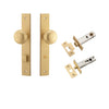 Iver Door Knob Cambridge Rectangular Privacy Brushed Brass Inbuilt Privacy Kit