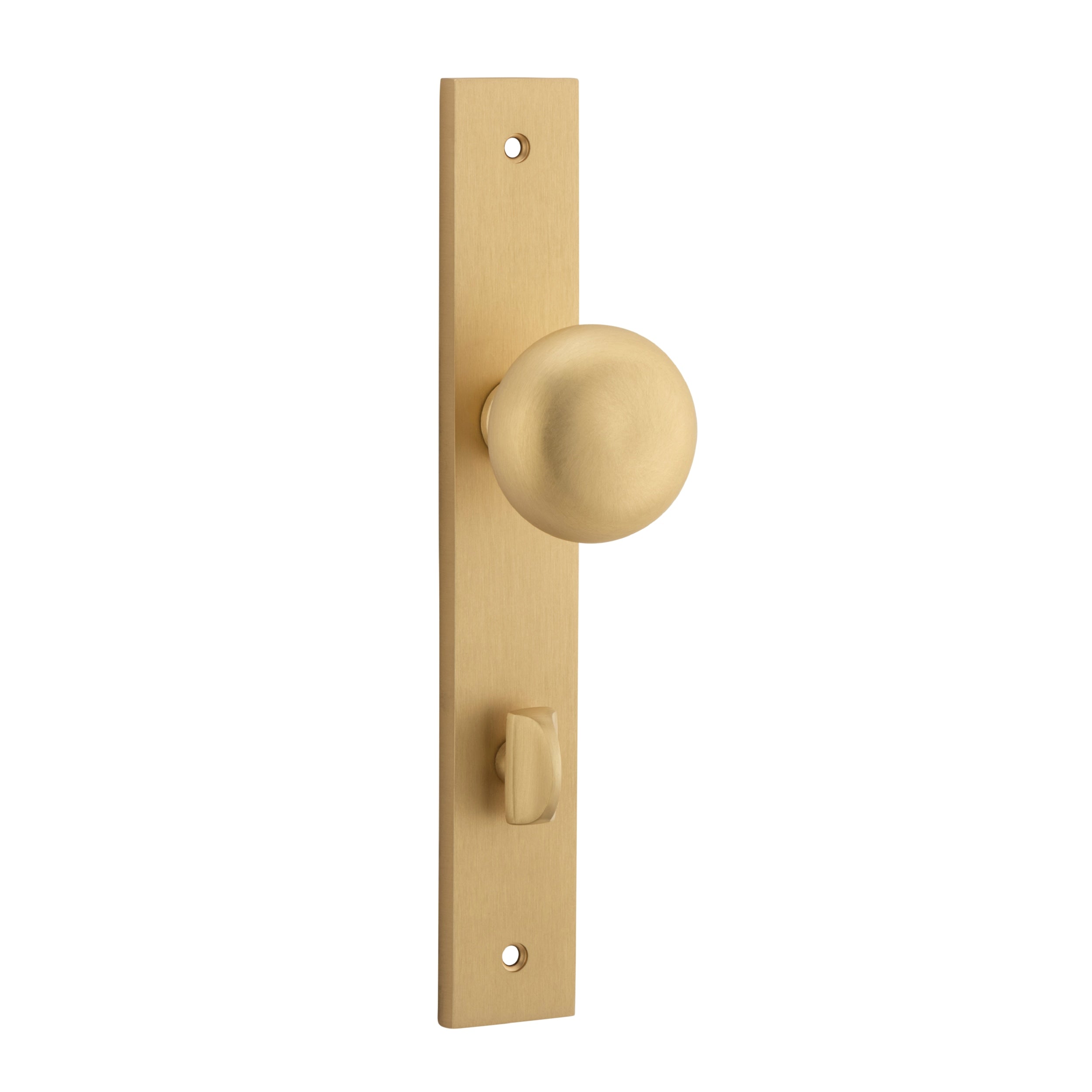 Iver Door Knob Cambridge Rectangular Privacy Pair Brushed Brass