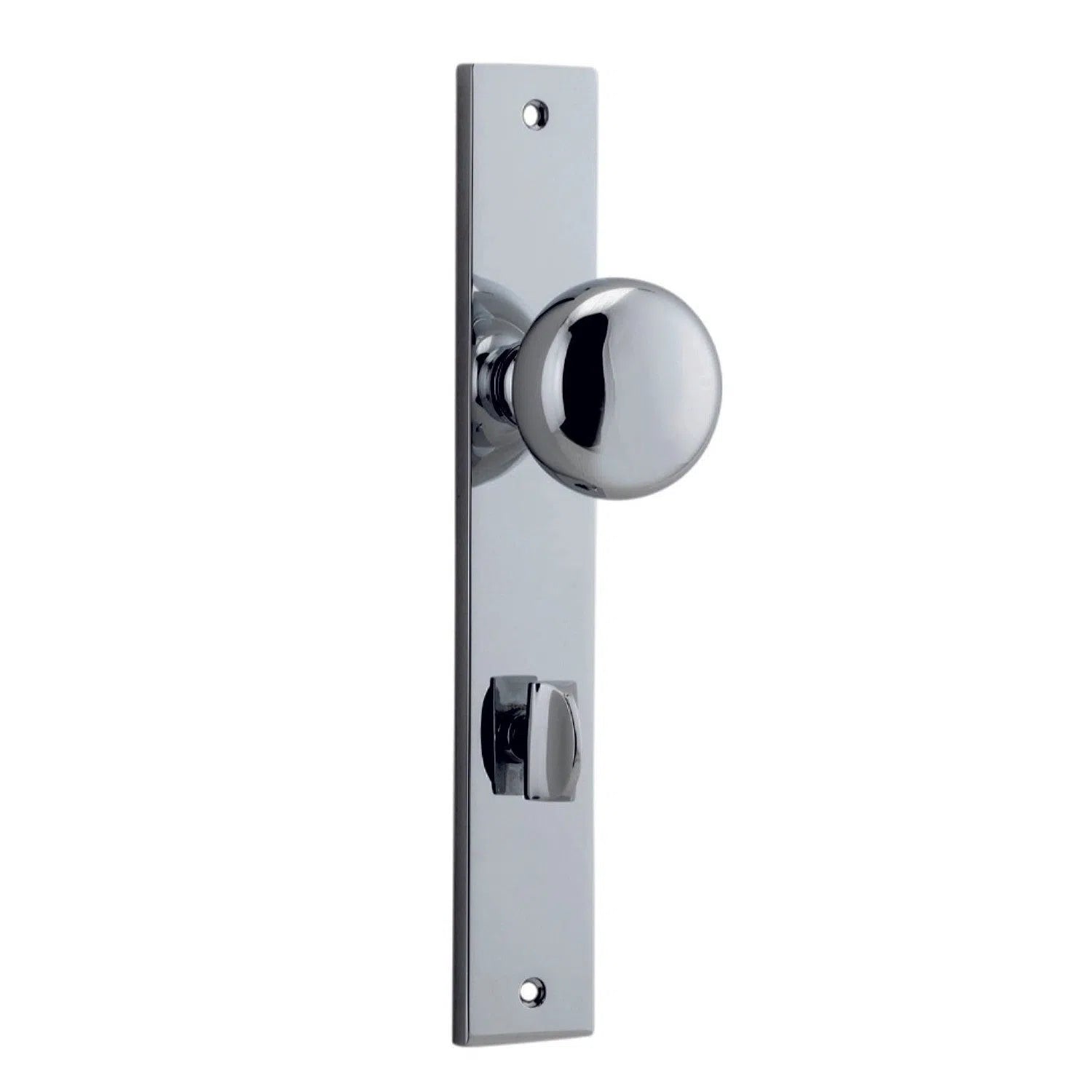 Iver Door Knob Cambridge Rectangular Privacy Pair Polished Chrome