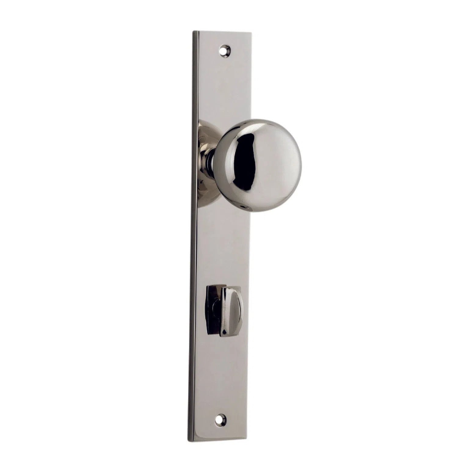 Iver Door Knob Cambridge Rectangular Privacy Pair Polished Nickel