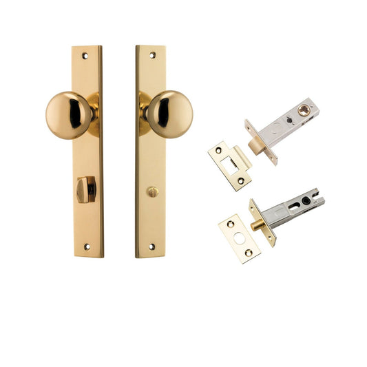 Iver Door Knob Cambridge Rectangular Privacy Polished Brass Inbuilt Privacy Kit