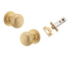 Iver Door Knob Cambridge Round Rose Concealed Fix Brushed Brass Passage Kit