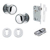 Iver Door Knob Cambridge Round Rose Concealed Fix Key/Key Polished Chrome Entrance Kit