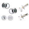 Iver Door Knob Cambridge Round Rose Concealed Fix Polished Chrome Privacy Kit