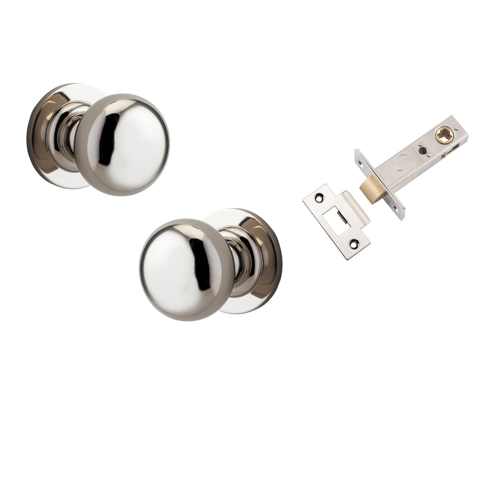 Iver Door Knob Cambridge Round Rose Concealed Fix Polished Nickel Passage Kit