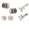 Iver Door Knob Cambridge Round Rose Concealed Fix Satin Nickel Privacy Kit