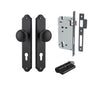 Iver Door Knob Cambridge Shouldered Euro Key/Key Matt Black Entrance Kit