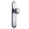 Iver Door Knob Cambridge Shouldered Euro Pair Brushed Chrome