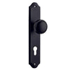 Iver Door Knob Cambridge Shouldered Euro Pair Matt Black