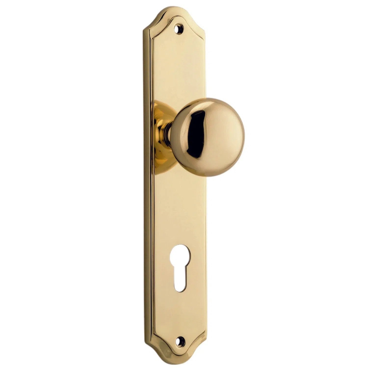 Iver Door Knob Cambridge Shouldered Euro Pair Polished Brass