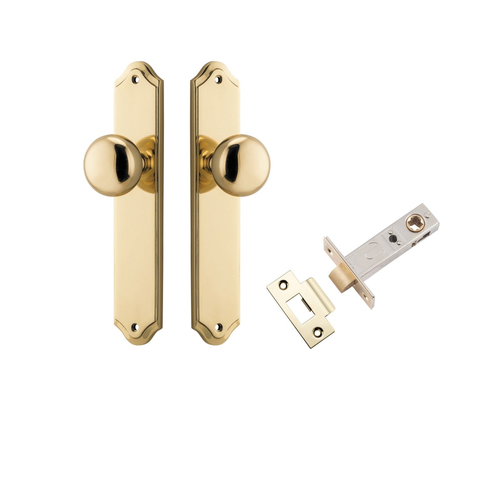 Iver Door Knob Cambridge Shouldered Latch Polished Brass Passage Kit