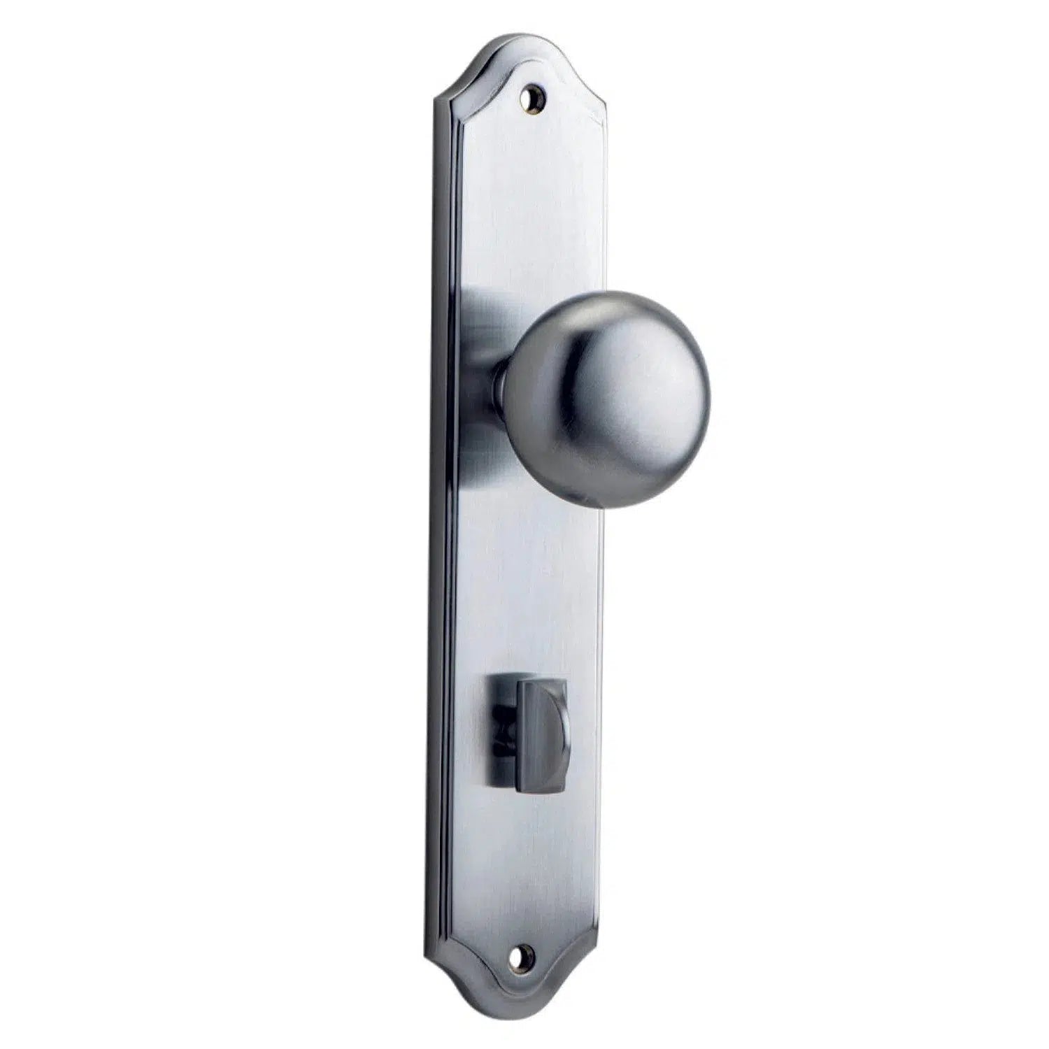 Iver Door Knob Cambridge Shouldered Privacy Pair Brushed Chrome