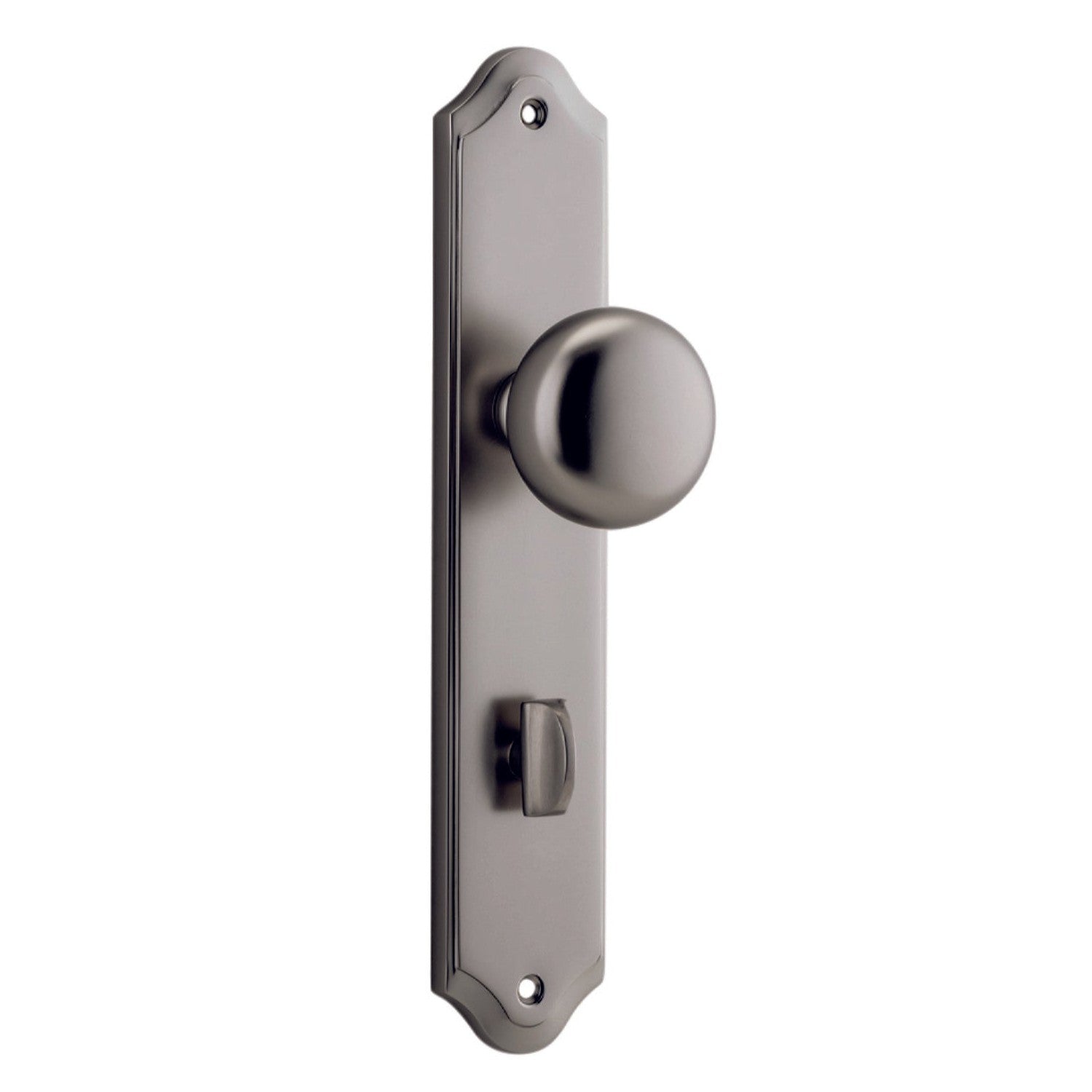 Iver Door Knob Cambridge Shouldered Privacy Pair Satin Nickel