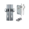 Iver Door Knob Cambridge Stepped Euro Key/Key Brushed Chrome Entrance Kit