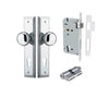 Iver Door Knob Cambridge Stepped Euro Key/Key Polished Chrome Entrance Kit