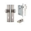 Iver Door Knob Cambridge Stepped Euro Key/Key Satin Nickel Entrance Kit