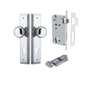 Iver Door Knob Cambridge Stepped Euro Key/Thumb Polished Chrome Entrance Kit