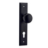 Iver Door Knob Cambridge Stepped Euro Pair Matt Black