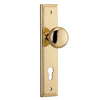 Iver Door Knob Cambridge Stepped Euro Pair Polished Brass