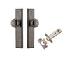 Iver Door Knob Cambridge Stepped Latch Distressed Nickel Passage Kit