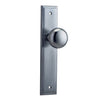 Iver Door Knob Cambridge Stepped Latch Pair Brushed Chrome