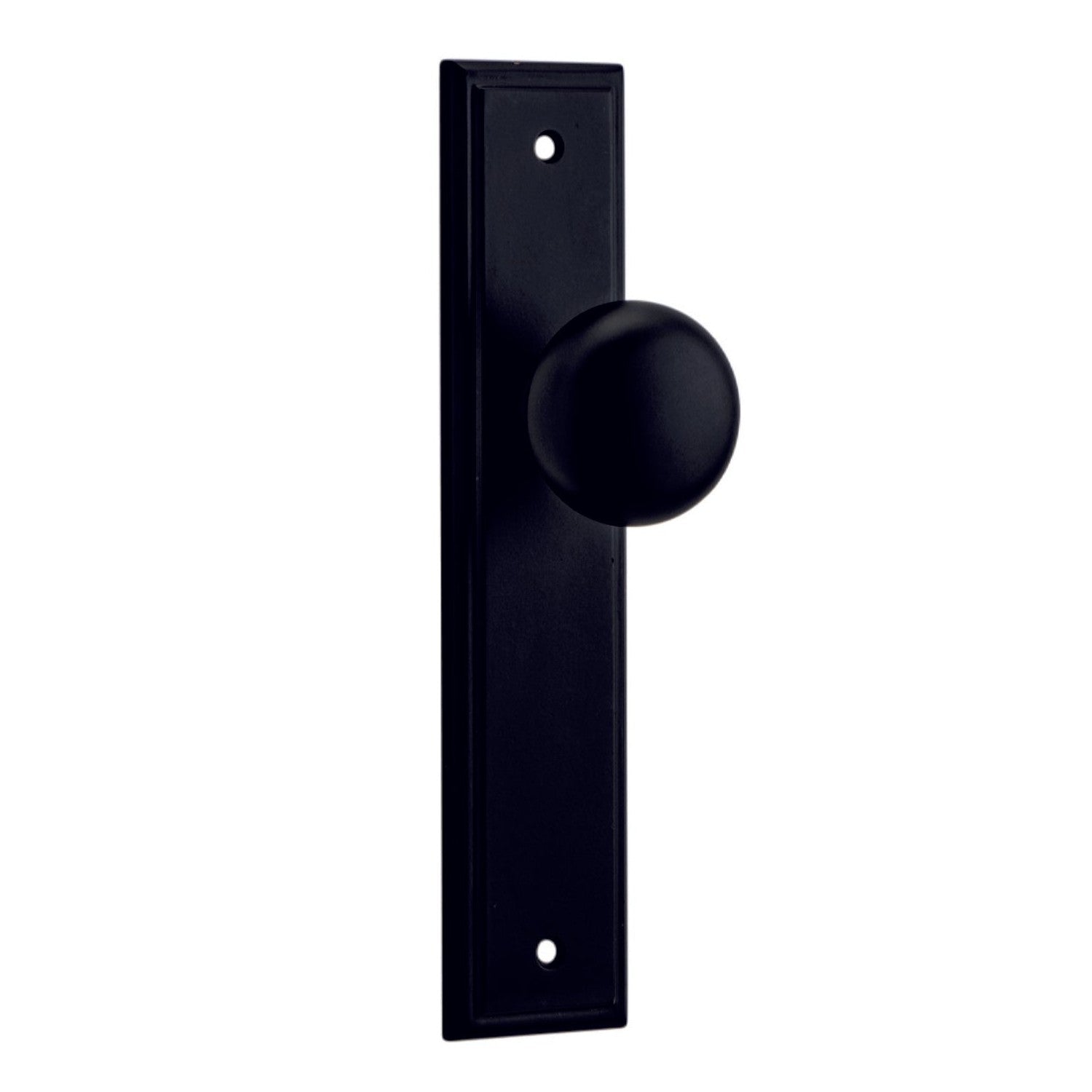 Iver Door Knob Cambridge Stepped Latch Pair Matt Black