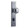 Iver Door Knob Cambridge Stepped Privacy Pair Brushed Chrome