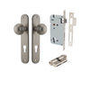 Iver Door Knob Guildford Oval Euro Key/Key Satin Nickel Entrance Kit