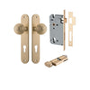 Iver Door Knob Guildford Oval Euro Key/Thumb Brushed Brass Entrance Kit