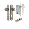 Iver Door Knob Guildford Oval Euro Key/Thumb Satin Nickel Entrance Kit