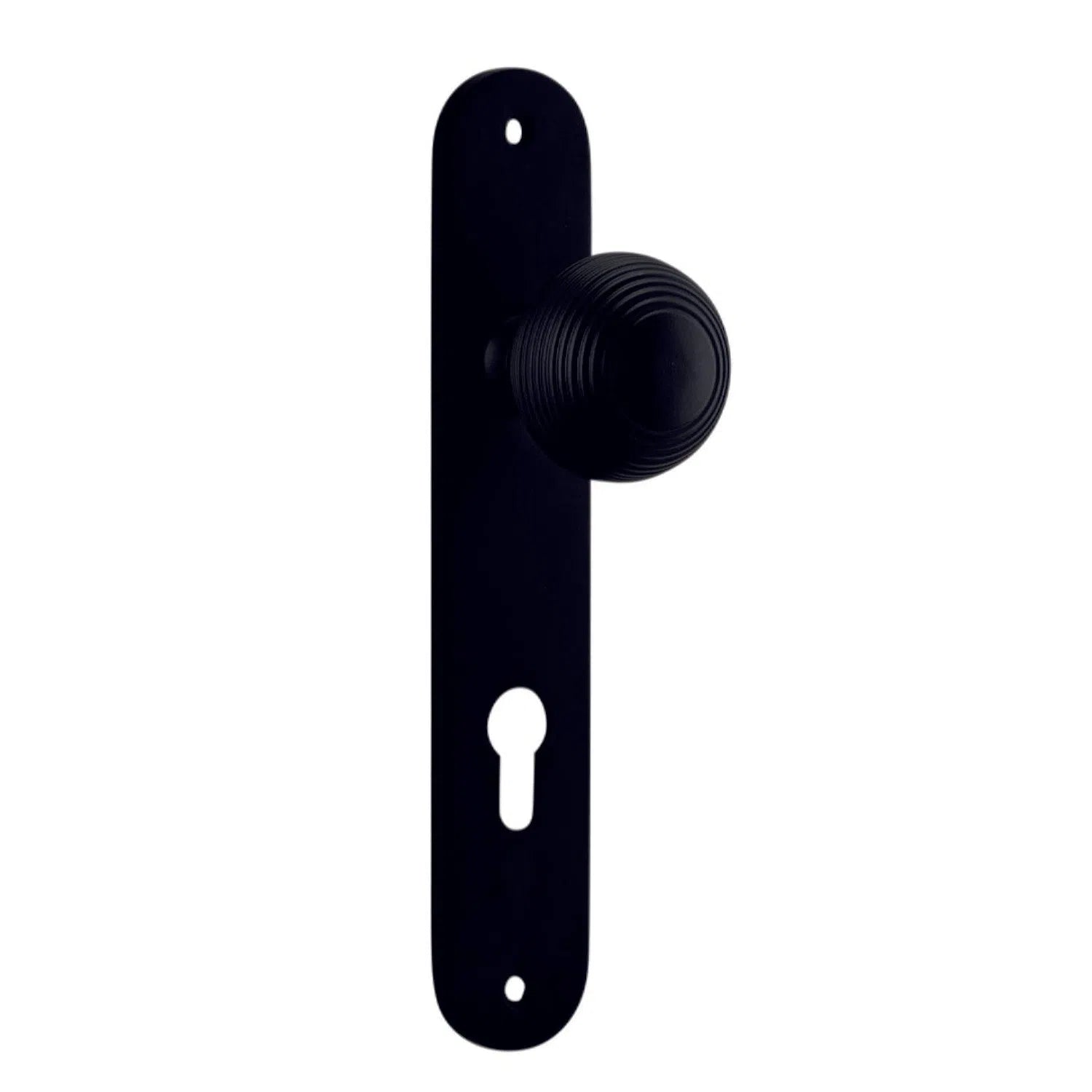 Iver Door Knob Guildford Oval Euro Pair Matt Black