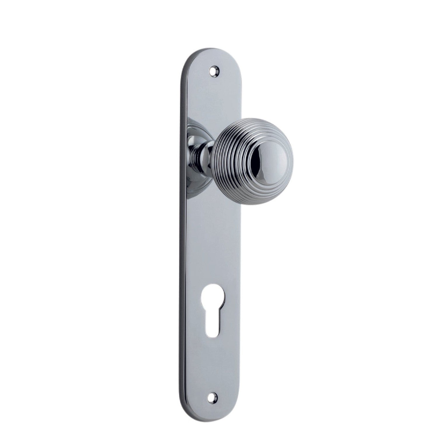 Iver Door Knob Guildford Oval Euro Pair Polished Chrome