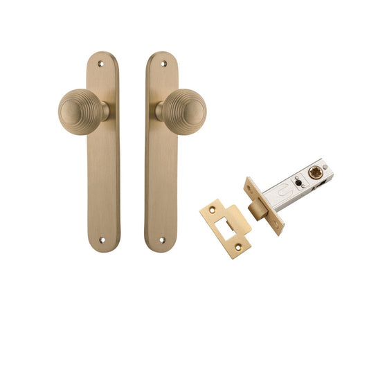 Iver Door Knob Guildford Oval Latch Brushed Brass Passage Kit