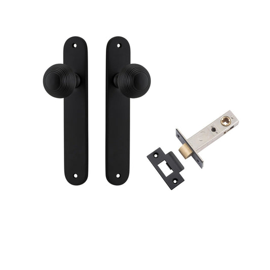 Iver Door Knob Guildford Oval Latch Matt Black Passage Kit